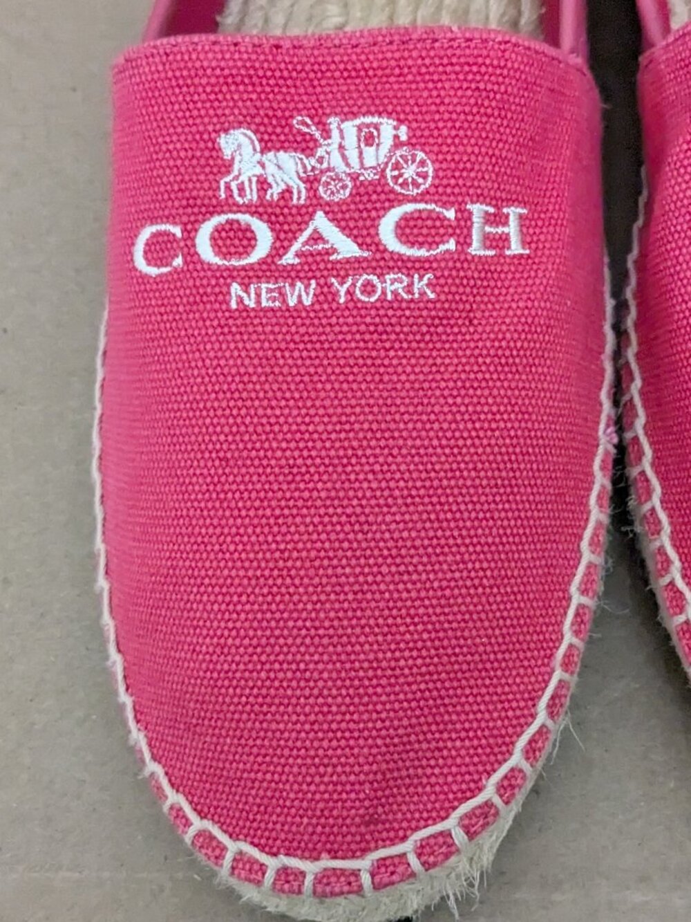 Coach Women's Rhoda Canvas Espadrilles in Bright Pink Size 10M . - Picture 5 of 12